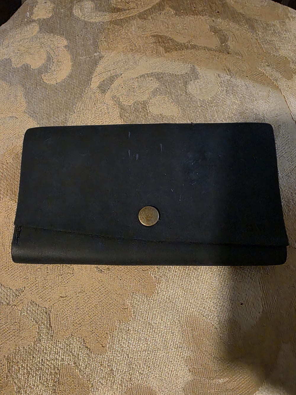 Montana West Black Trifold Wallet with Gold Snap